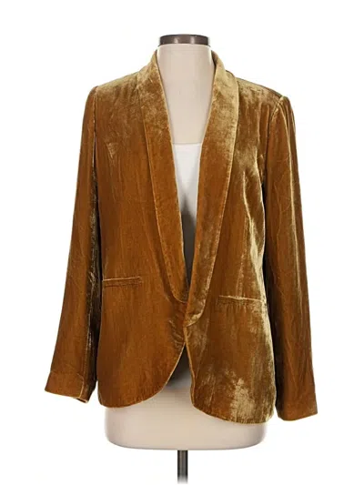 Pre-owned Garnet Hill Blazer Jacket In Gold