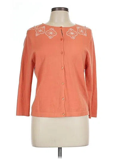 Pre-owned Garnet Hill Cardigan Sweater In Orange