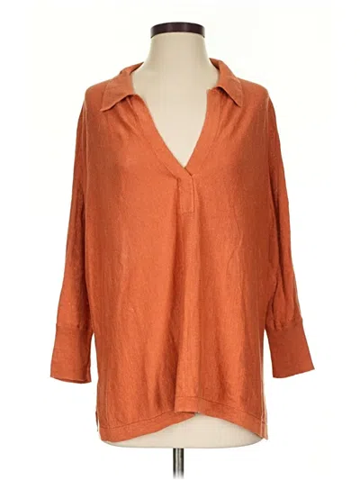 Pre-owned Garnet Hill Cardigan Sweater In Orange