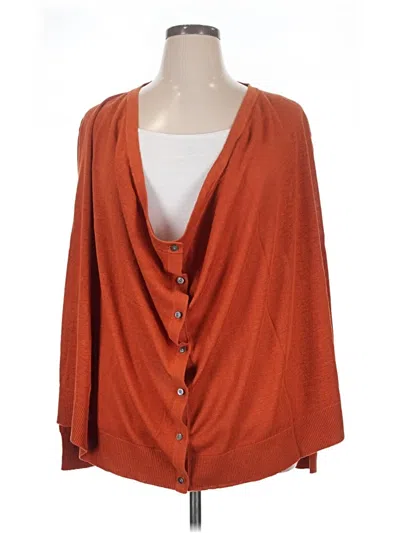 Garnet Hill Cardigan Sweater In Orange
