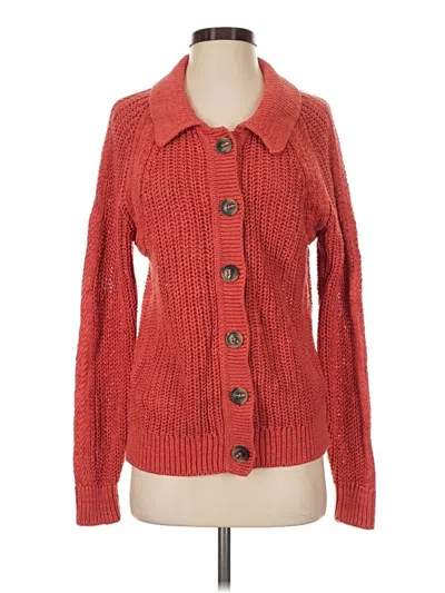 Pre-owned Garnet Hill Cardigan Sweater In Red
