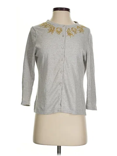 Pre-owned Garnet Hill Cardigan Sweater In Silver