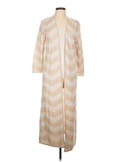 Pre-owned Garnet Hill Cardigan Sweater In Tan
