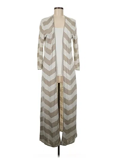 Pre-owned Garnet Hill Cardigan Sweater In Tan