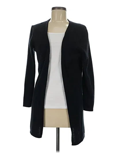 Pre-owned Garnet Hill Cashmere Cardigan Sweater In Black