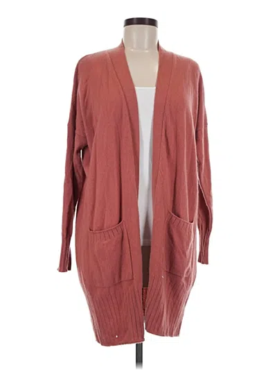 Pre-owned Garnet Hill Cashmere Cardigan Sweater In Burgundy