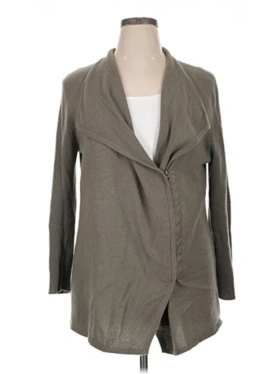Pre-owned Garnet Hill Cashmere Cardigan Sweater In Gray