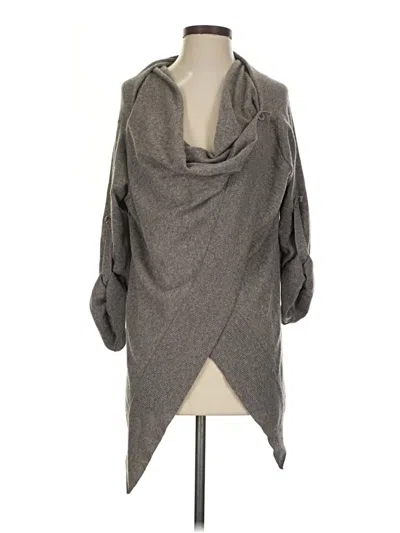 Pre-owned Garnet Hill Cashmere Cardigan Sweater In Gray