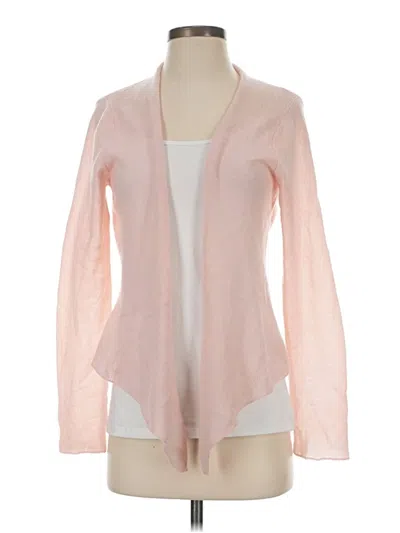 Pre-owned Garnet Hill Cashmere Cardigan Sweater In Pink