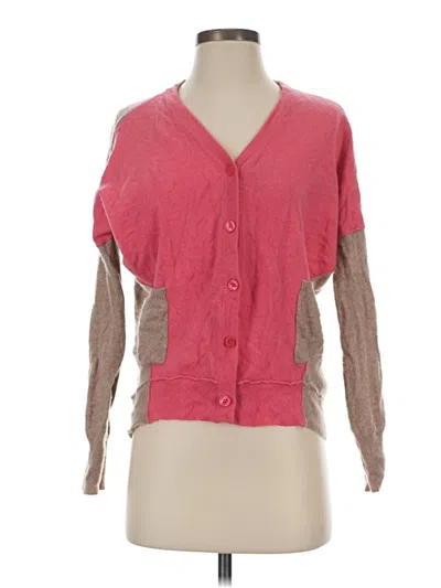 Pre-owned Garnet Hill Cashmere Cardigan Sweater In Pink
