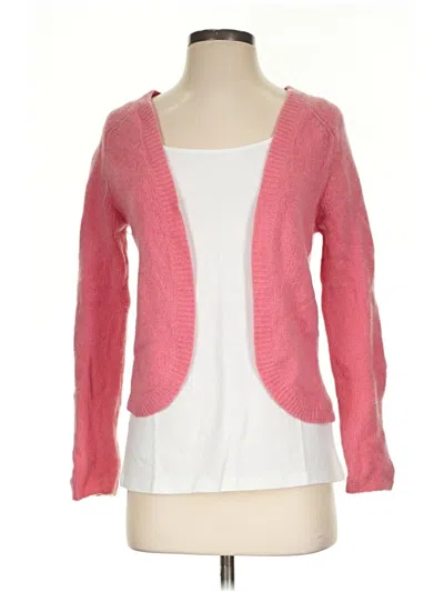 Pre-owned Garnet Hill Cashmere Cardigan Sweater In Pink