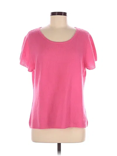 Pre-owned Garnet Hill Cashmere Cardigan Sweater In Pink