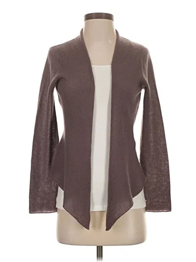 Pre-owned Garnet Hill Cashmere Cardigan Sweater In Purple