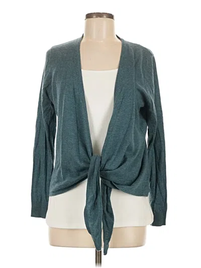 Pre-owned Garnet Hill Cashmere Cardigan Sweater In Teal