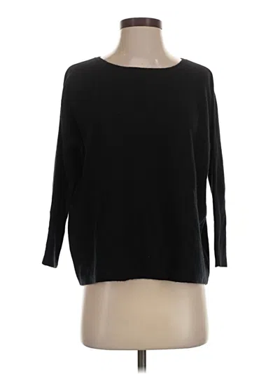 Pre-owned Garnet Hill Cashmere Pullover Sweater In Black