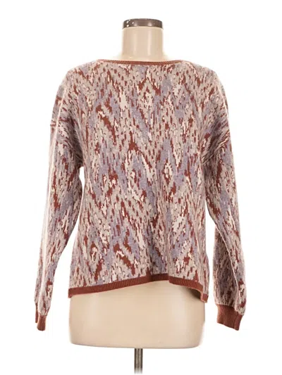 Pre-owned Garnet Hill Cashmere Pullover Sweater In Burgundy