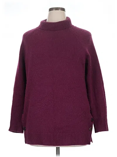 Pre-owned Garnet Hill Cashmere Pullover Sweater In Burgundy