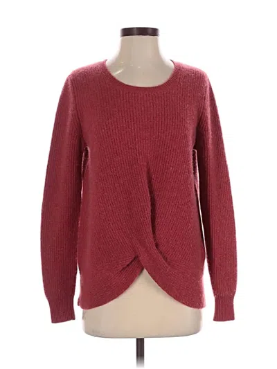 Pre-owned Garnet Hill Cashmere Pullover Sweater In Burgundy