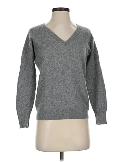 Pre-owned Garnet Hill Cashmere Pullover Sweater In Gray