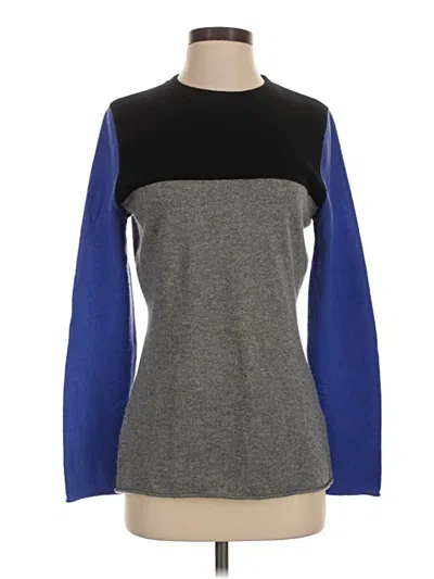 Pre-owned Garnet Hill Cashmere Pullover Sweater In Gray