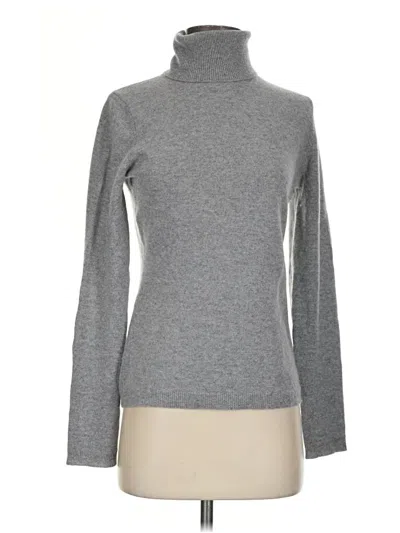 Pre-owned Garnet Hill Cashmere Pullover Sweater In Gray