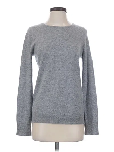 Pre-owned Garnet Hill Cashmere Pullover Sweater In Gray