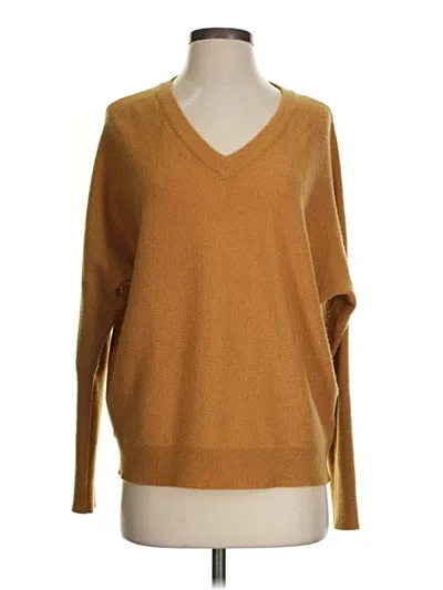 Pre-owned Garnet Hill Cashmere Pullover Sweater In Orange
