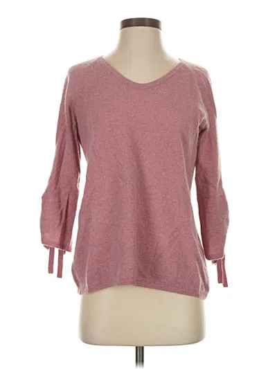 Pre-owned Garnet Hill Cashmere Pullover Sweater In Pink