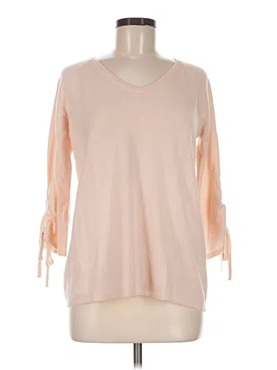 Pre-owned Garnet Hill Cashmere Pullover Sweater In Pink
