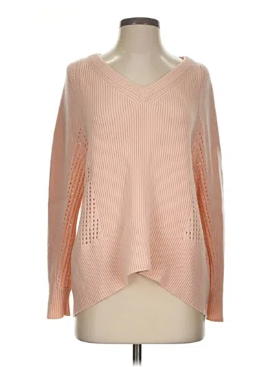 Pre-owned Garnet Hill Cashmere Pullover Sweater In Pink