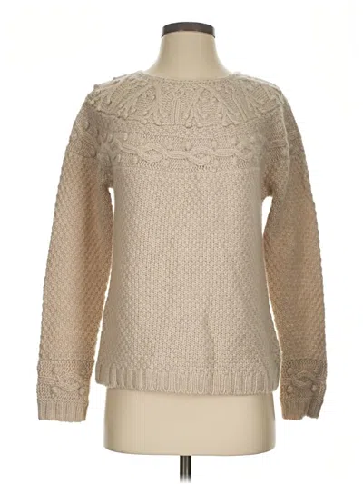 Pre-owned Garnet Hill Cashmere Pullover Sweater In Tan