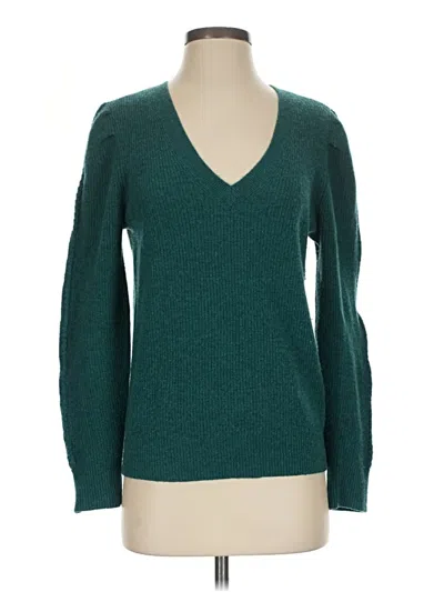 Pre-owned Garnet Hill Cashmere Pullover Sweater In Teal