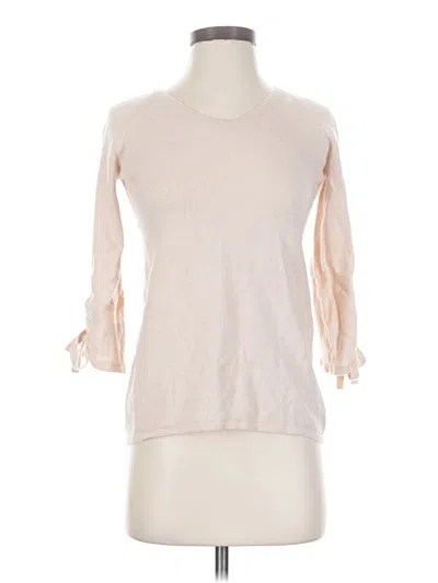 Pre-owned Garnet Hill Cashmere Pullover Sweater In White