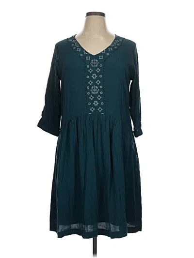 Pre-owned Garnet Hill Casual Dress In Blue