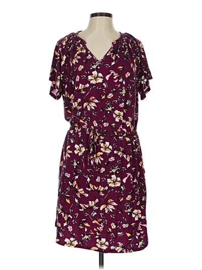 Pre-owned Garnet Hill Casual Dress In Burgundy