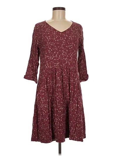 Pre-owned Garnet Hill Casual Dress In Burgundy