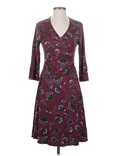 Pre-owned Garnet Hill Casual Dress In Burgundy