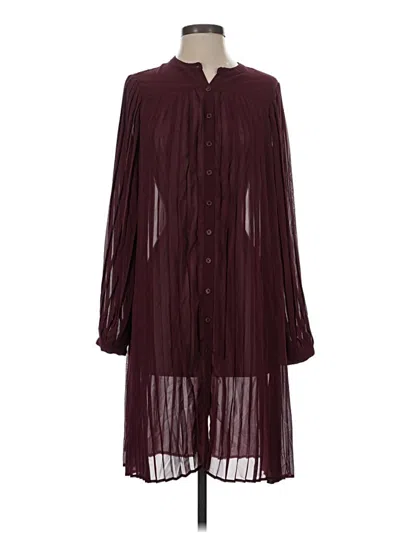Pre-owned Garnet Hill Casual Dress In Burgundy