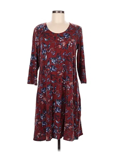 Pre-owned Garnet Hill Casual Dress In Burgundy