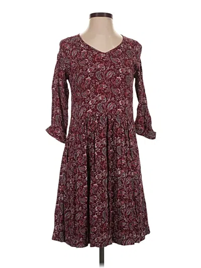 Pre-owned Garnet Hill Casual Dress In Burgundy