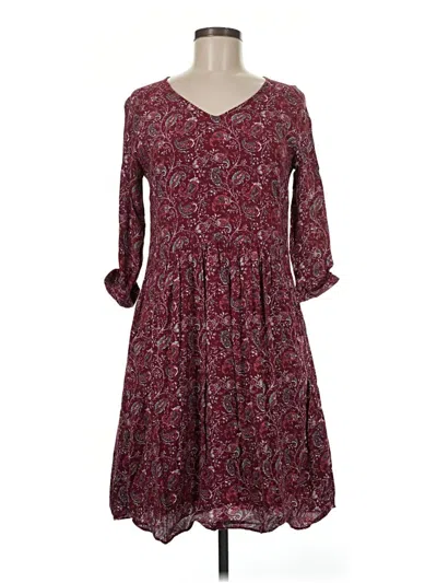 Pre-owned Garnet Hill Casual Dress In Burgundy