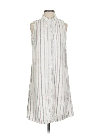 Pre-owned Garnet Hill Casual Dress In White
