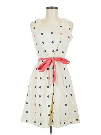 Pre-owned Garnet Hill Casual Dress In White