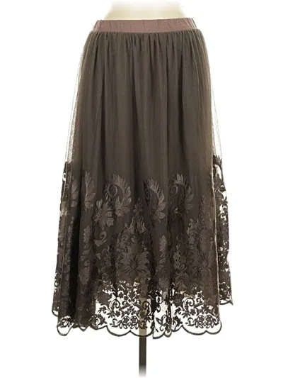 Pre-owned Garnet Hill Casual Skirt In Brown