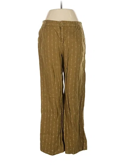 Pre-owned Garnet Hill Linen Pants In Gold