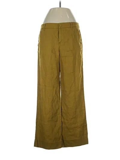 Pre-owned Garnet Hill Linen Pants In Gold