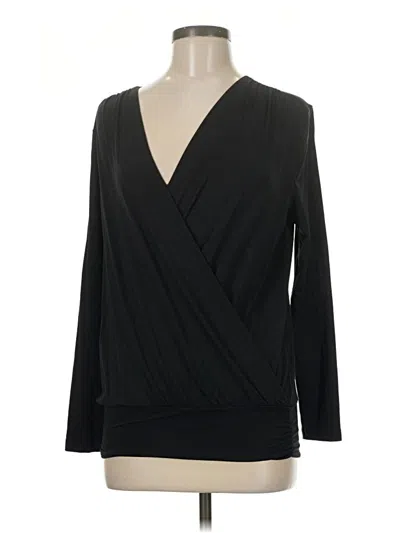 Pre-owned Garnet Hill Long Sleeve Blouse In Black