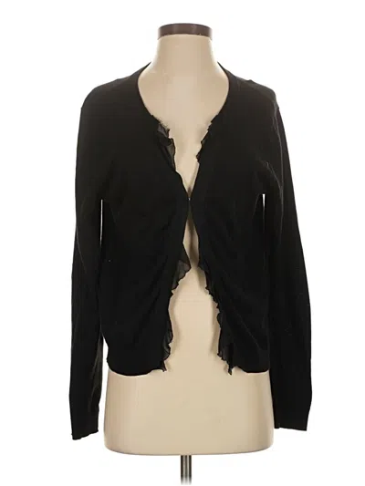 Pre-owned Garnet Hill Long Sleeve Blouse In Black