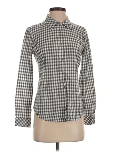 Pre-owned Garnet Hill Long Sleeve Blouse In Gray