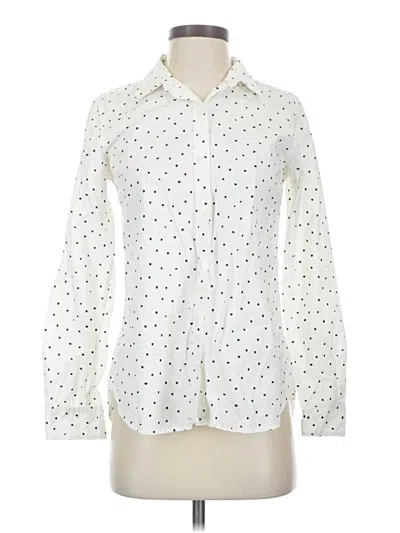Pre-owned Garnet Hill Long Sleeve Blouse In Ivory